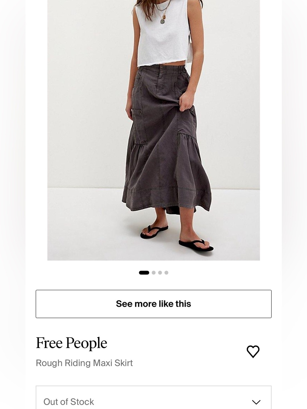 Free People Charcoal Tiered Maxi Skirt - Picture 6 of 7